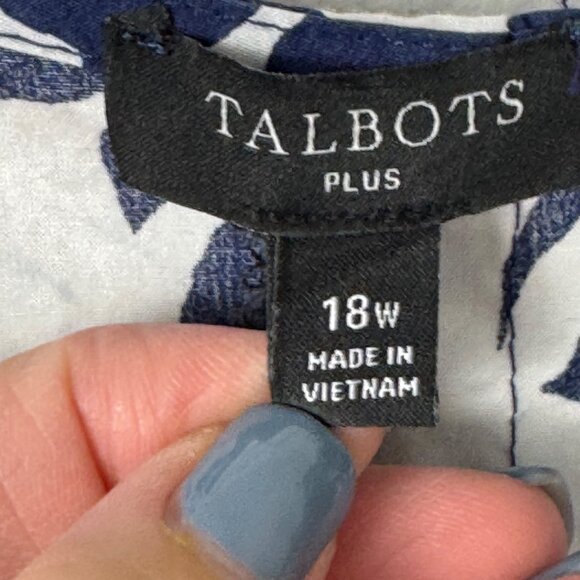 Talbots Blue and White Floral Midi Dress - Picture 7 of 10